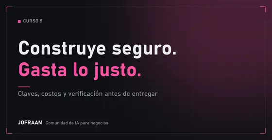 Portada del curso Seguridad, costos y calidad